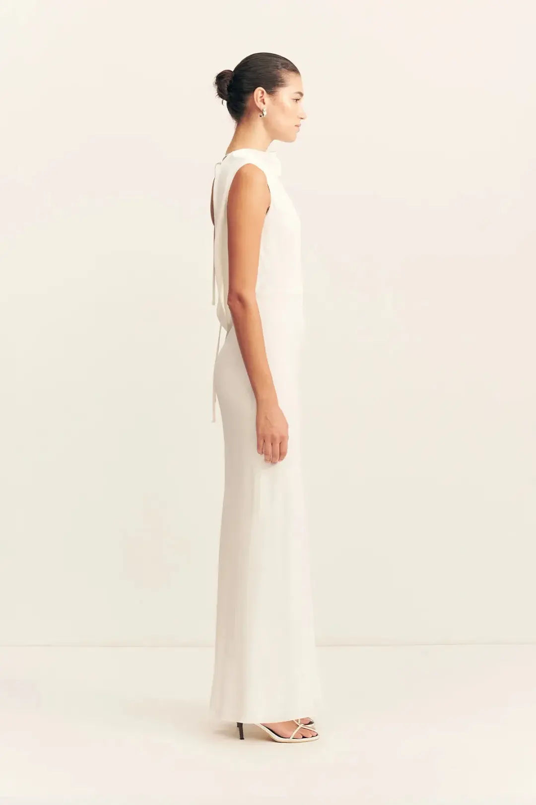 Shona Joy Rio Cowl Open Back Maxi / Ivory / Size 8 for rent on The Volte - main image