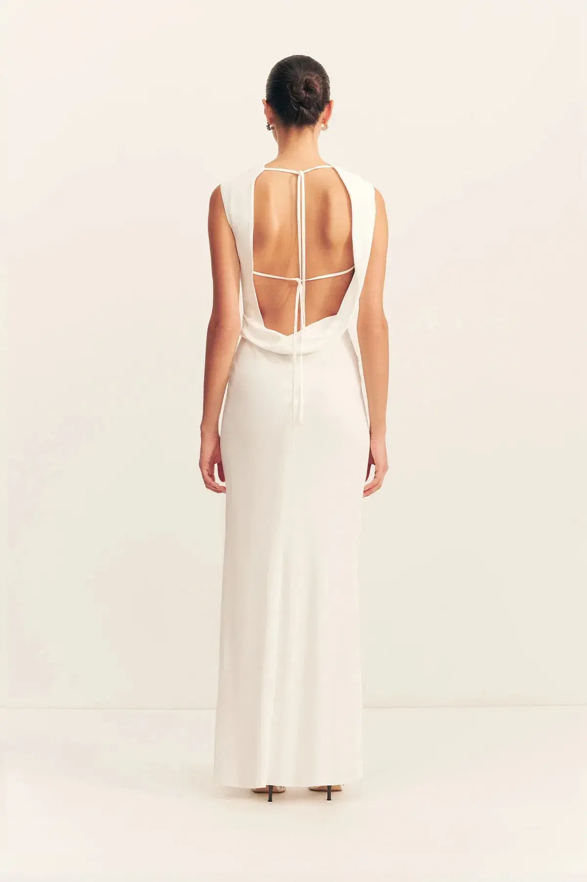 Shona Joy Rio Cowl Open Back Maxi / Ivory / Size 8 - Image 1