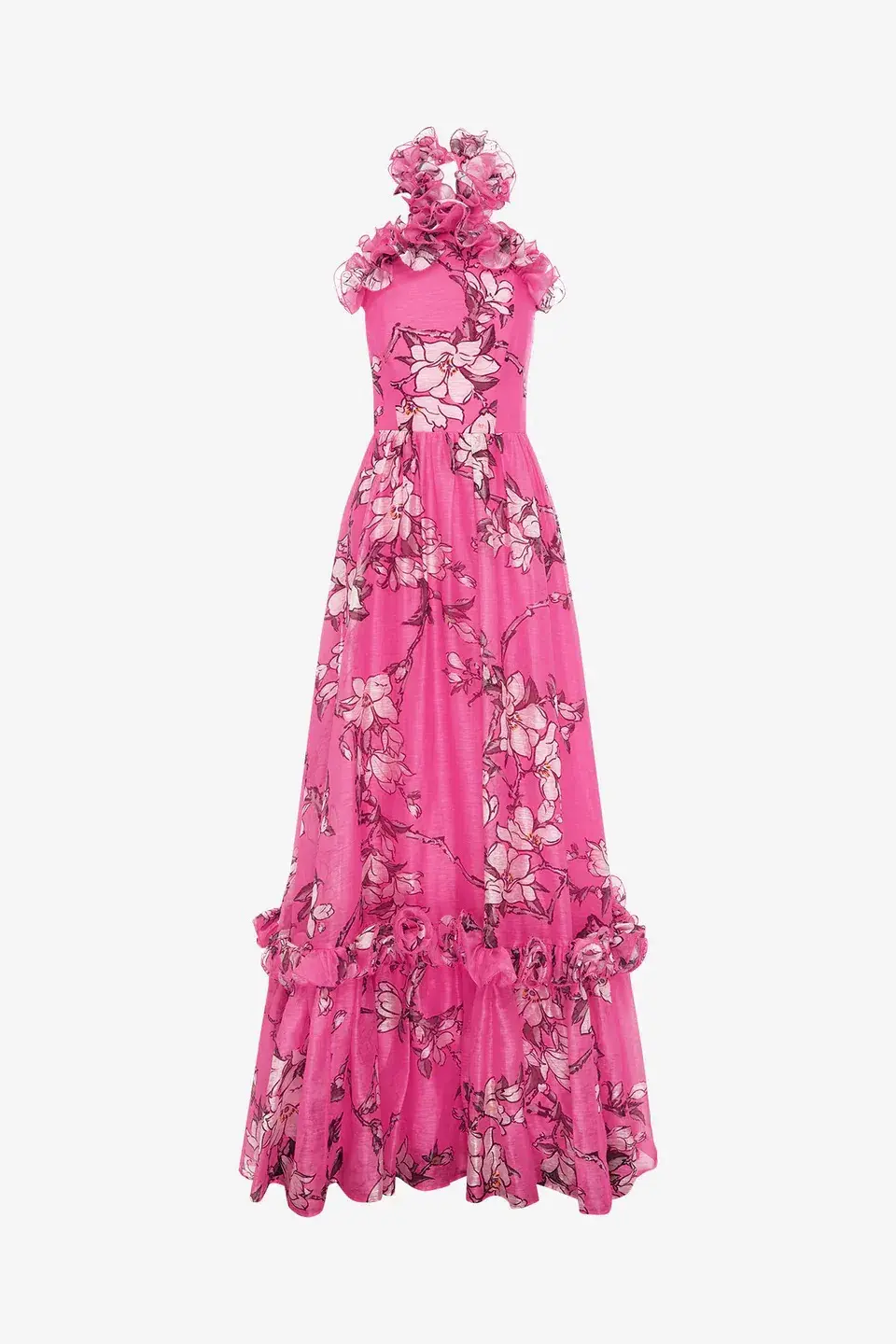 Leo Lin Isabelle Ruffled Halterneck Maxi Dress Size 14 - Image 4