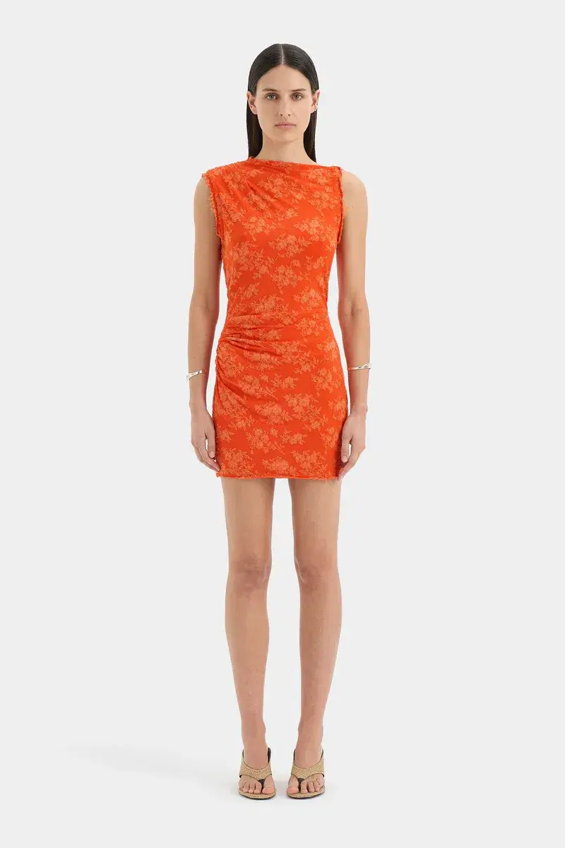 Sir the label Blanca mini dress Palmera tangerine size 3/12 - Image 1