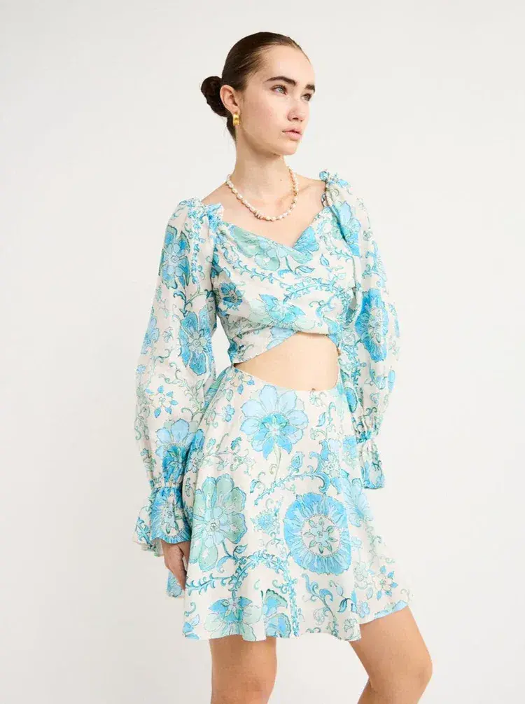 Kate Ford Nemea Tie Back Dress In Multi Size L/3 - Image 1