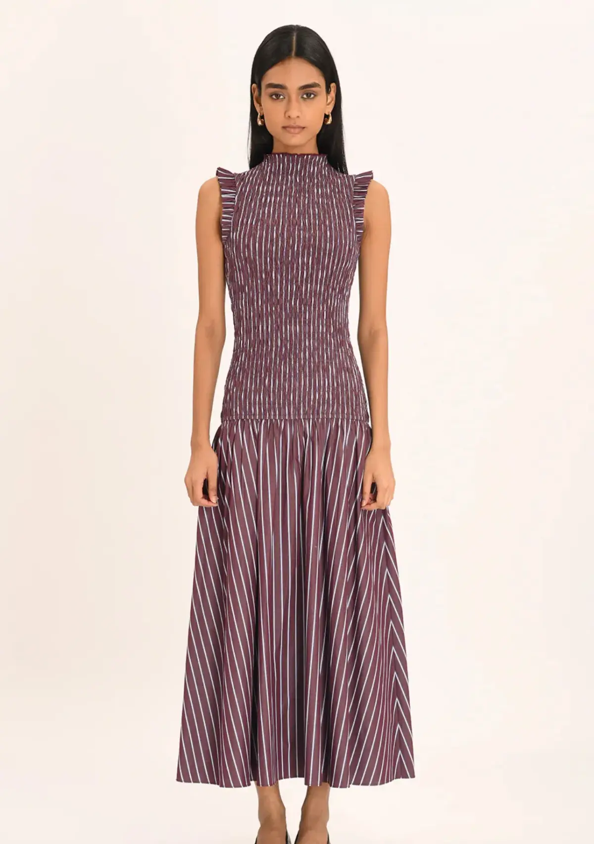 Steele Gabrielle Dress in Merlot Stripe - Size Small - Image 1