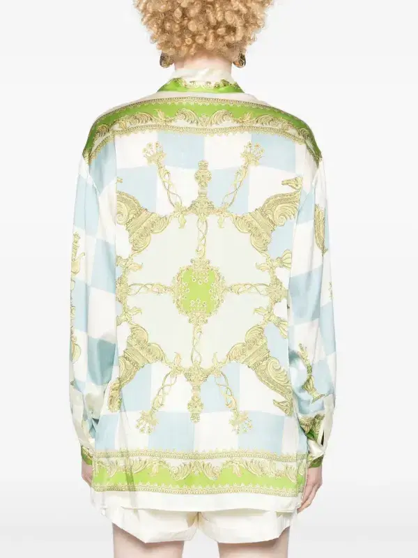 Check mate silk shirt for rent on The Volte - main image