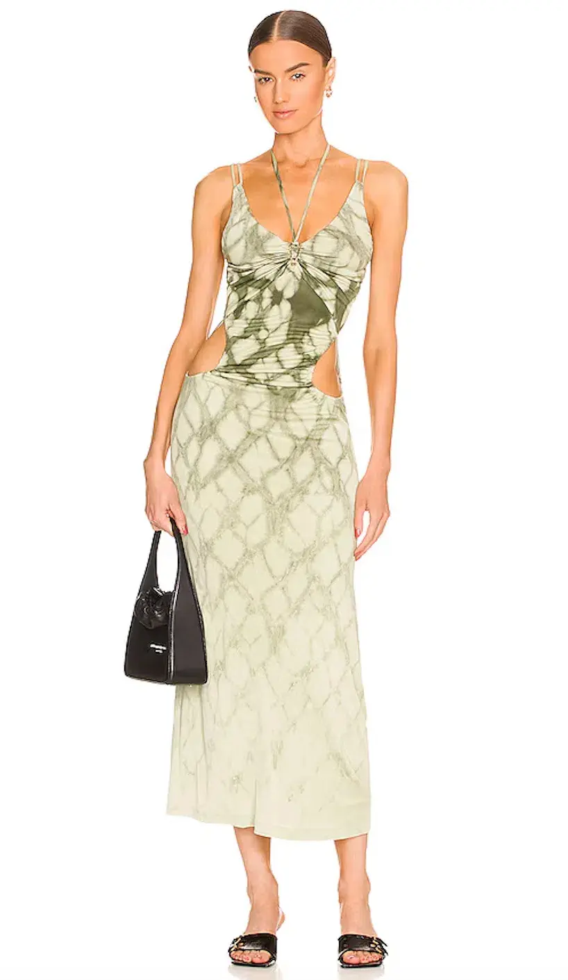 Dion Lee Shibori Gather Link Dress in Moss Size 10 - Image 1