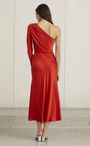 Bec & Bridge Classic One Shoulder 'Fire Red' Dress Size 6 for rent on The Volte - main image
