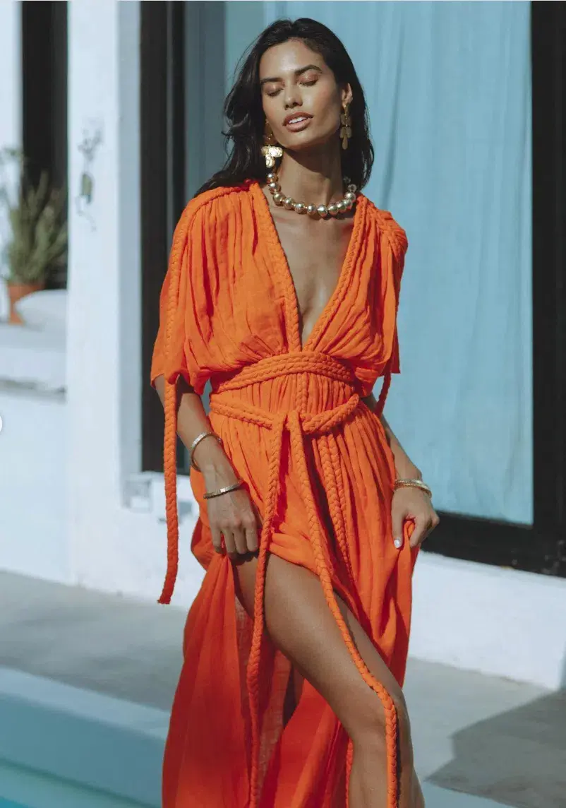Ophellia Maxi Dress Orange for rent on The Volte - main image