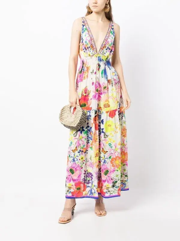 Fairy Gang Silk Shirred Waist Dress Long - Image 1