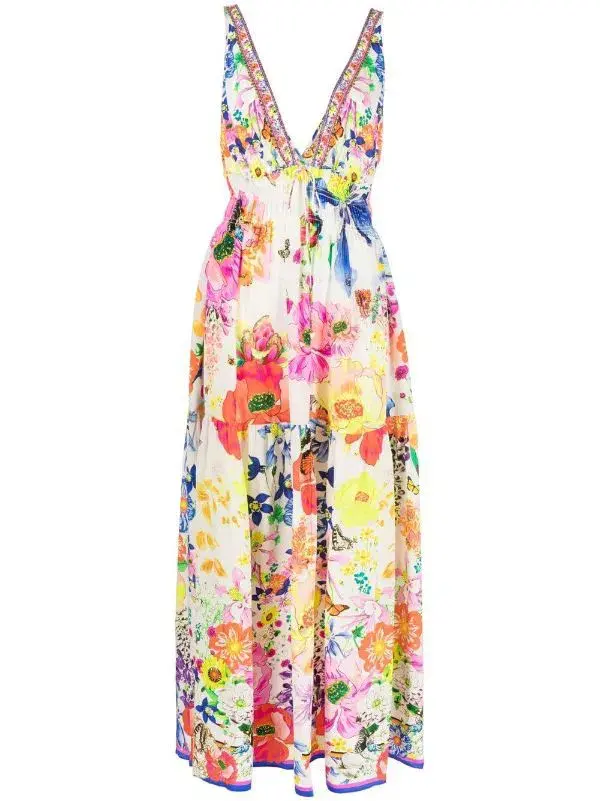 Fairy Gang Silk Shirred Waist Dress Long - Image 5