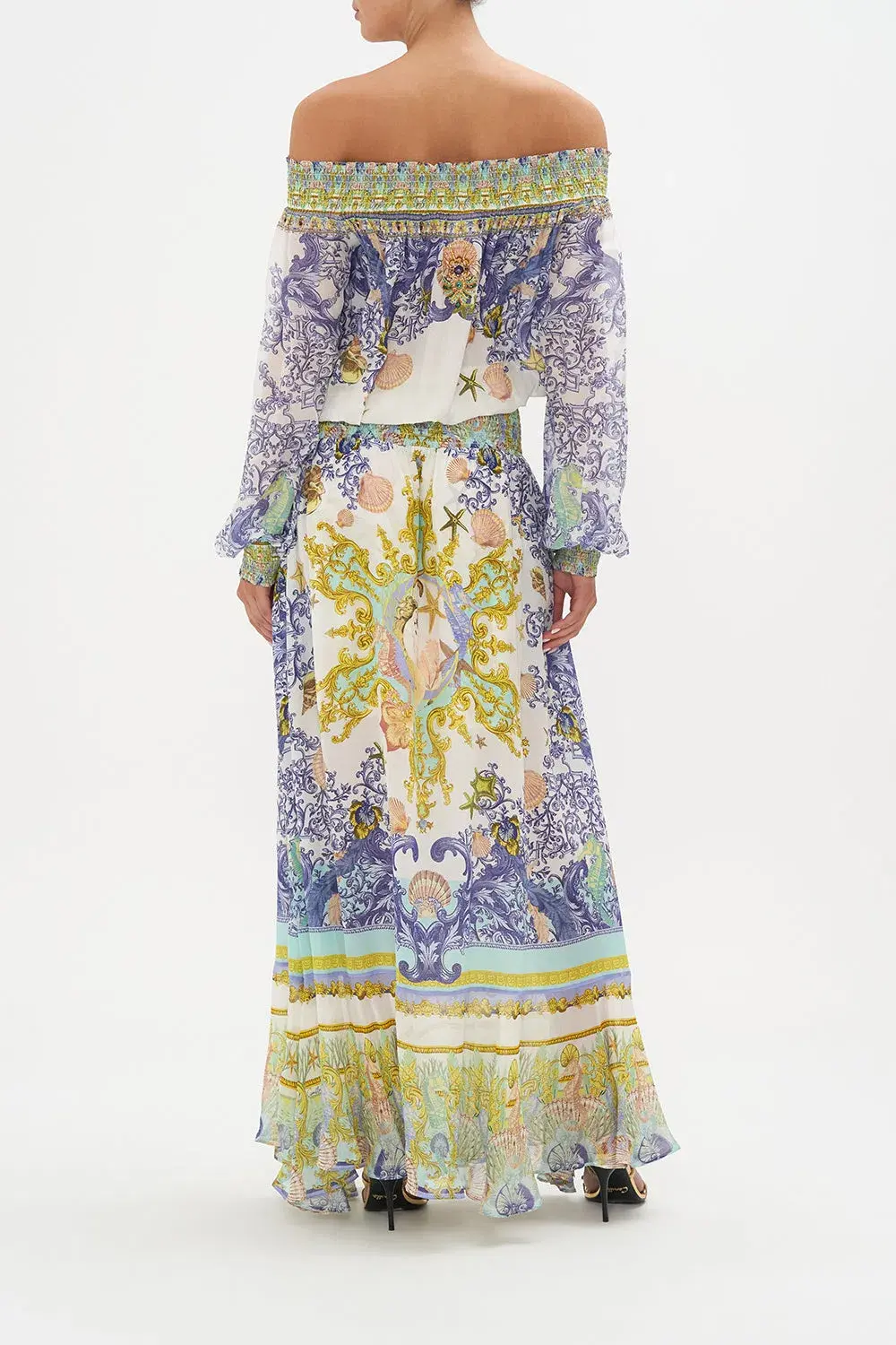 Star Of The Sea Off Shoulder Shirred Dress - Image 1