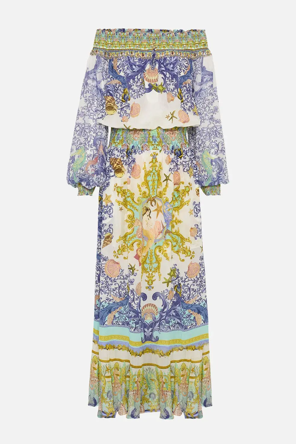 Star Of The Sea Off Shoulder Shirred Dress - Image 3