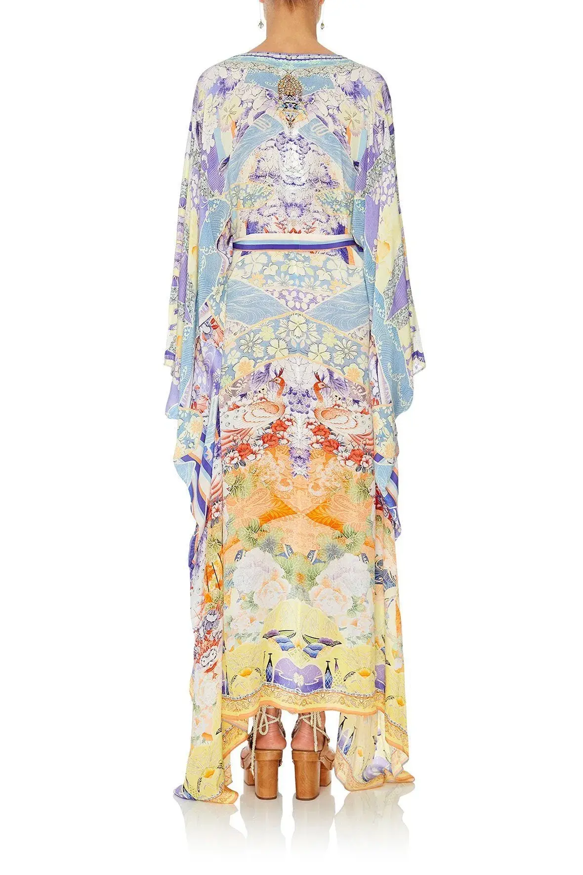 Girl In The Kimono Split Hem Lace Up Kaftan - Image 3