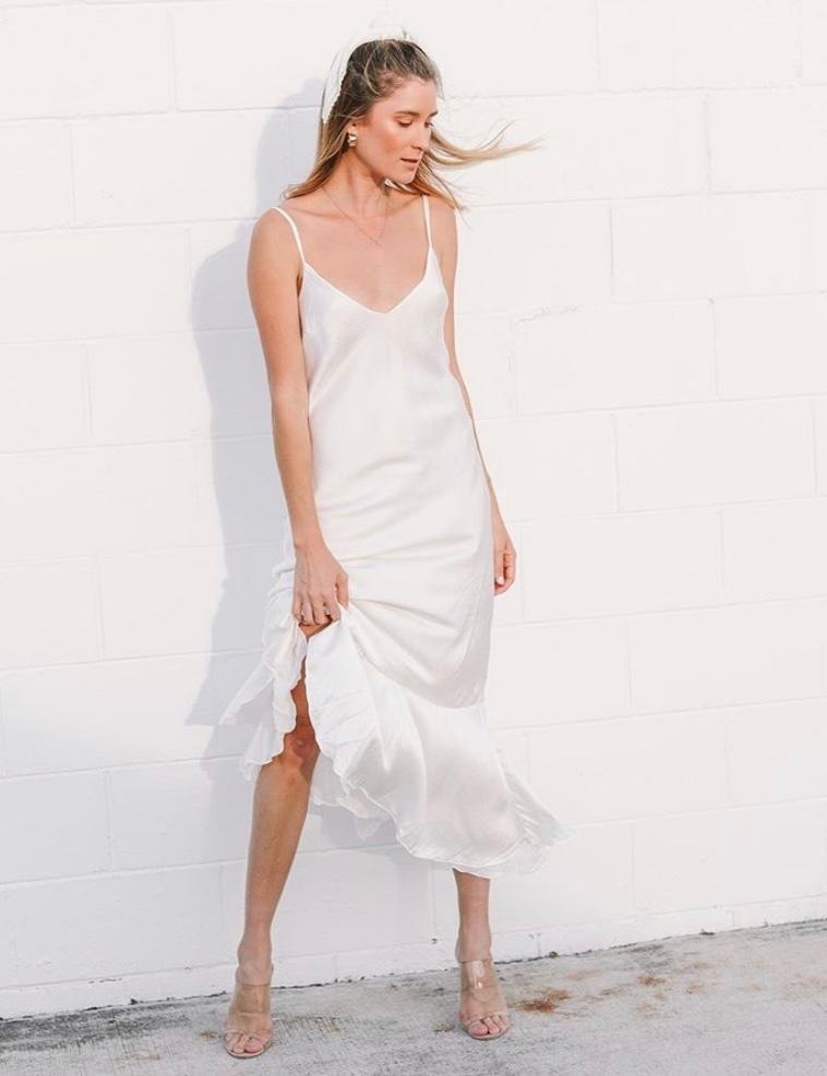Isabelle Quinn The Estelle Slip Dress White Size 8 - Image 1
