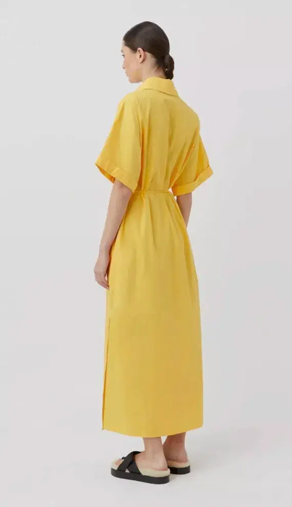 Wally Shirt Midi Dress Honey Yellow Gold for rent on The Volte - main image