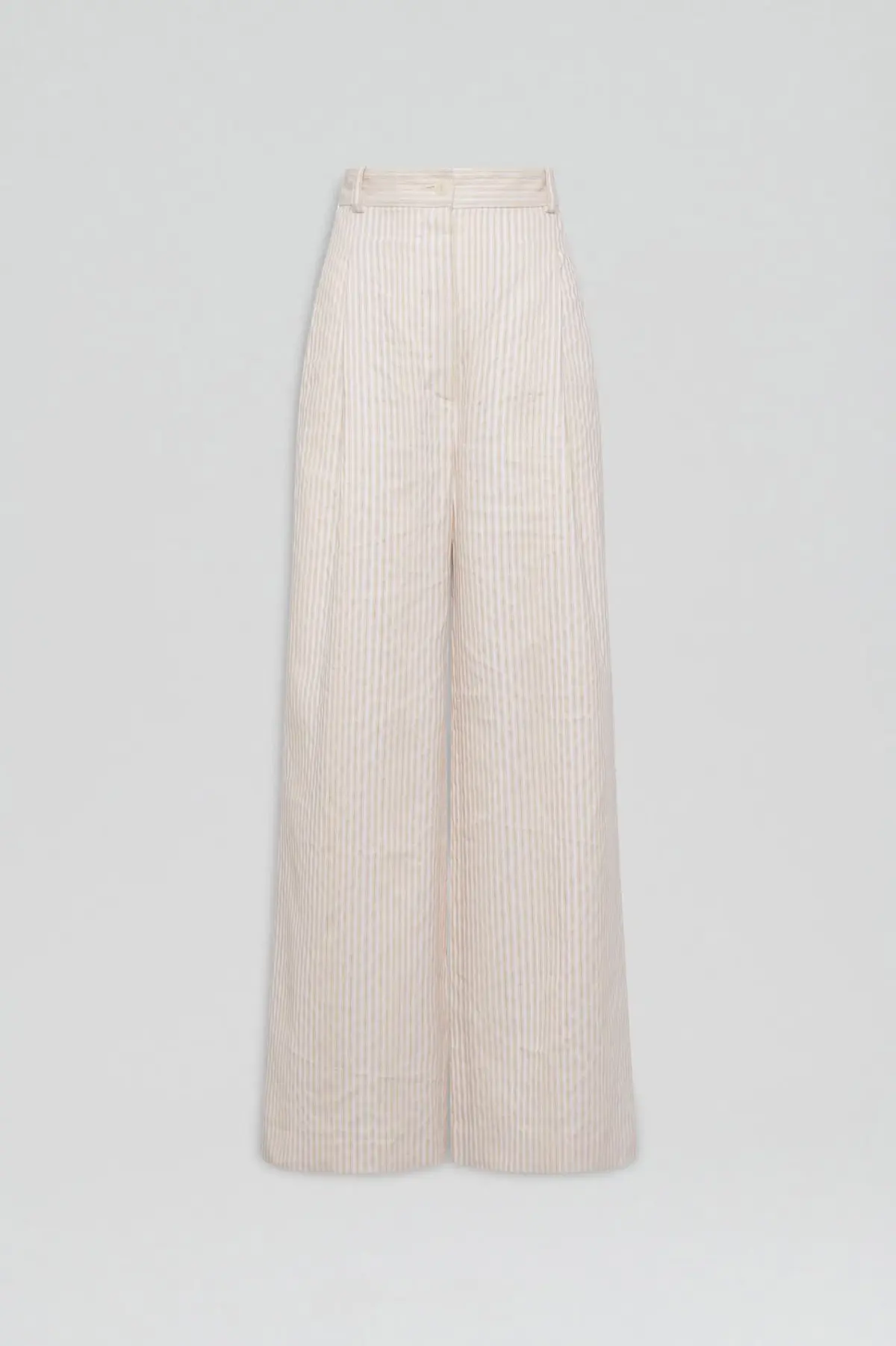 Striped Cotton Trouser Cream - Image 1