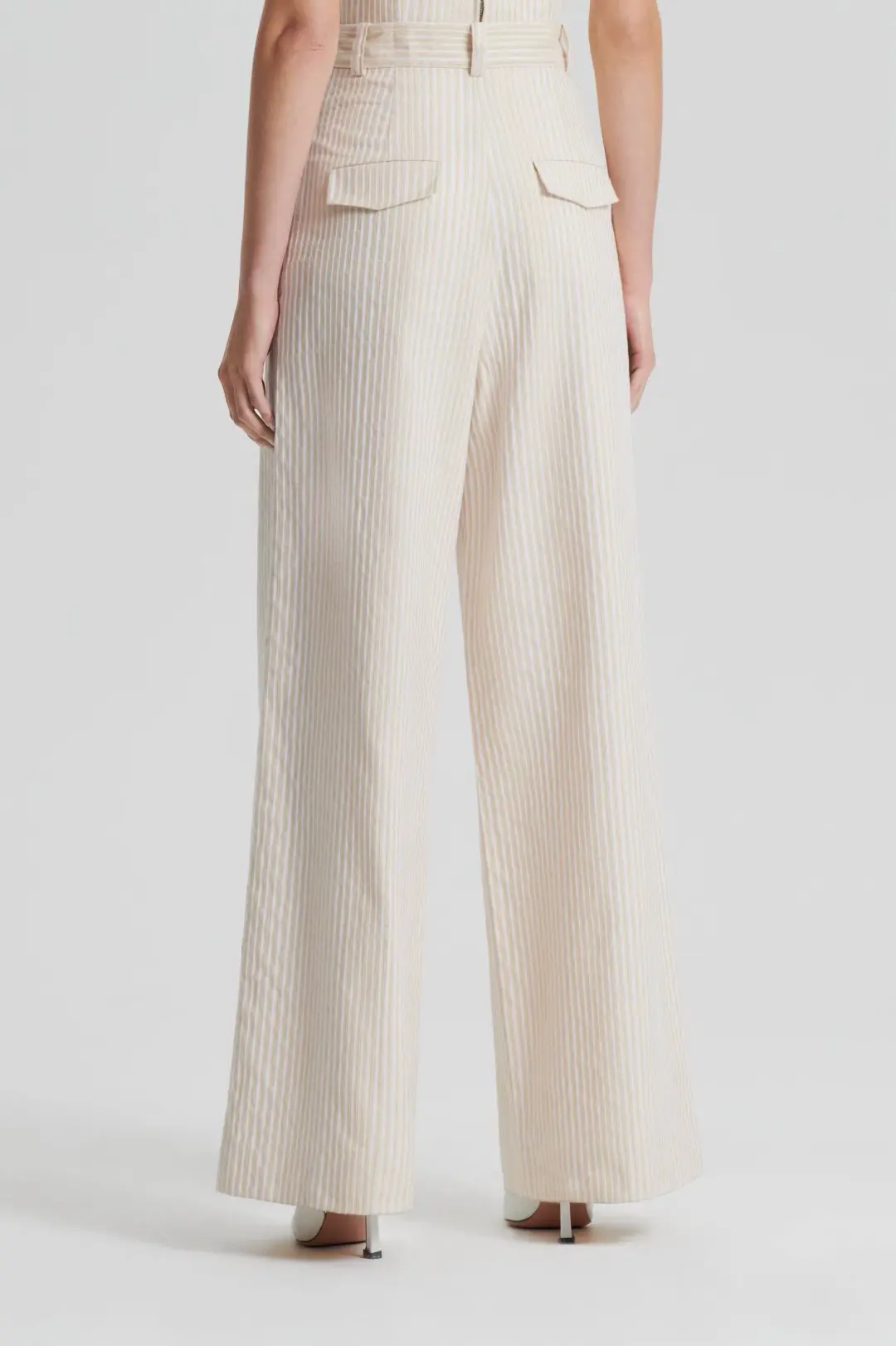 Striped Cotton Trouser Cream for rent on The Volte - main image