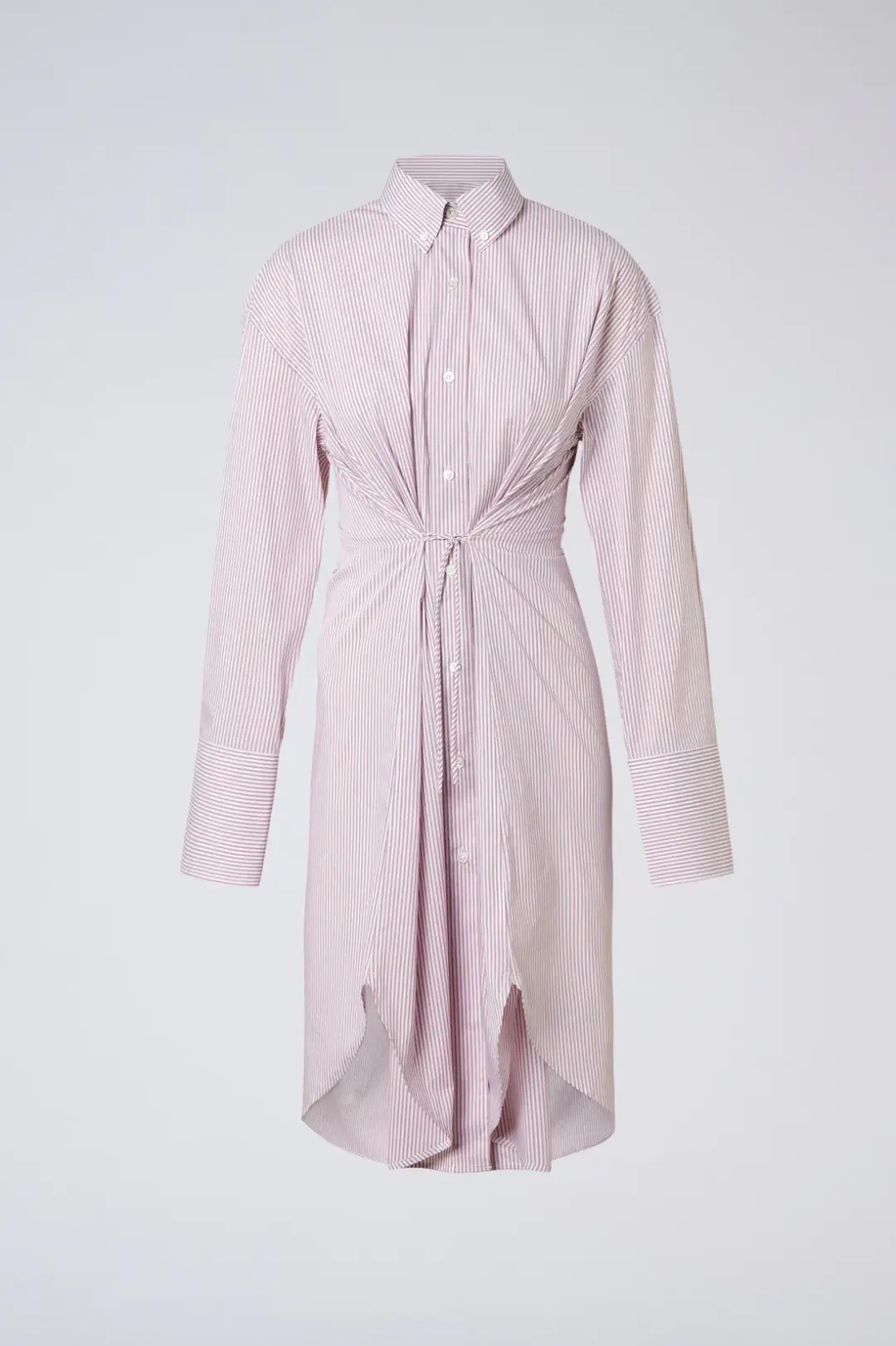 Purple White Stripe Cotton Shirt Dress for rent on The Volte - main image