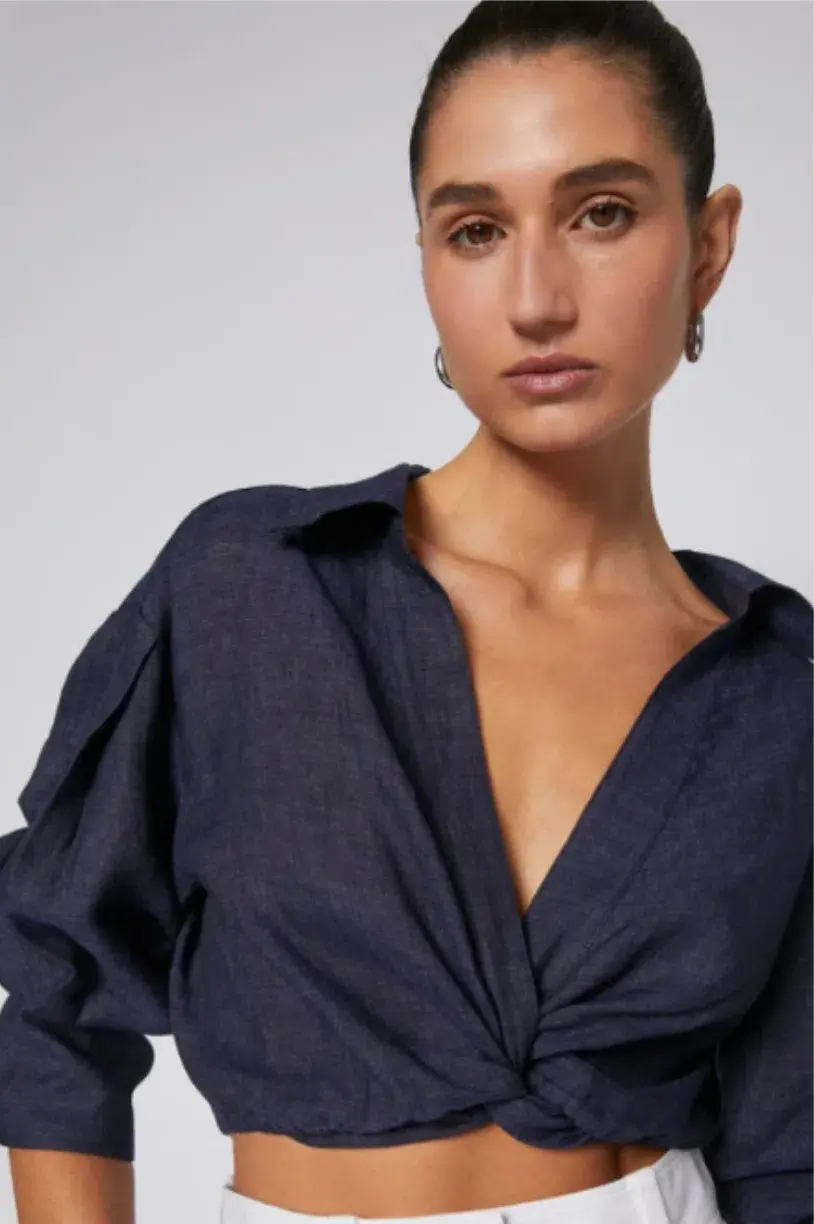 Italian linen navy set - Image 1