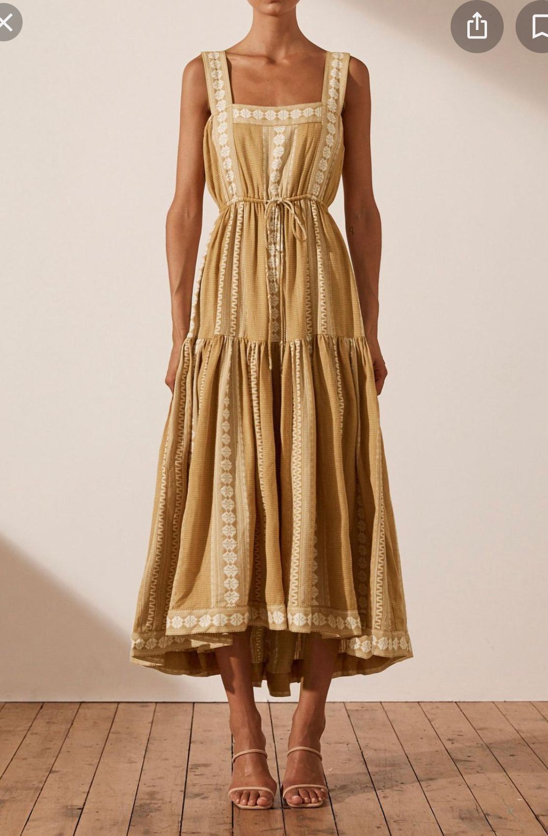 Shona Joy Leela square neck midi dress Size 8 - Image 3