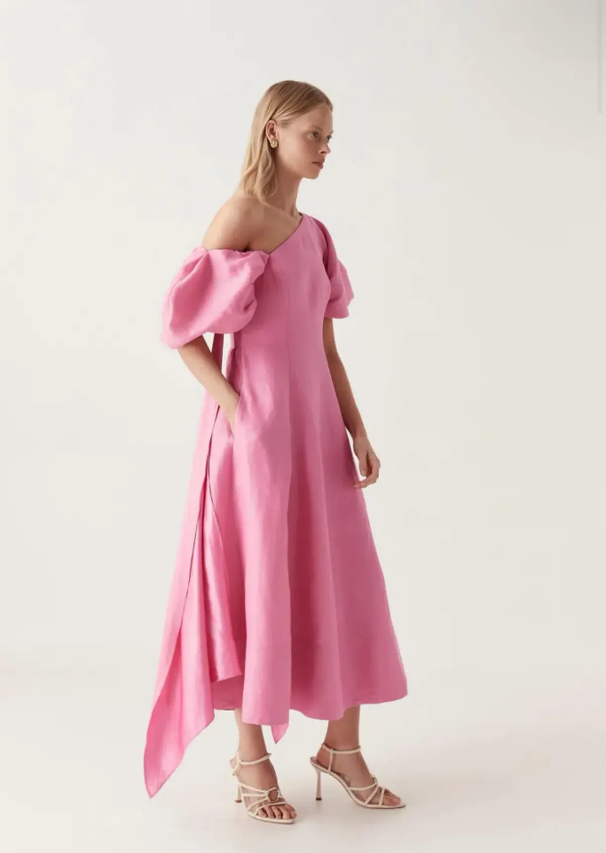 Arista Tulip Sleeve Midi Dress Pink Size 14 - Image 2