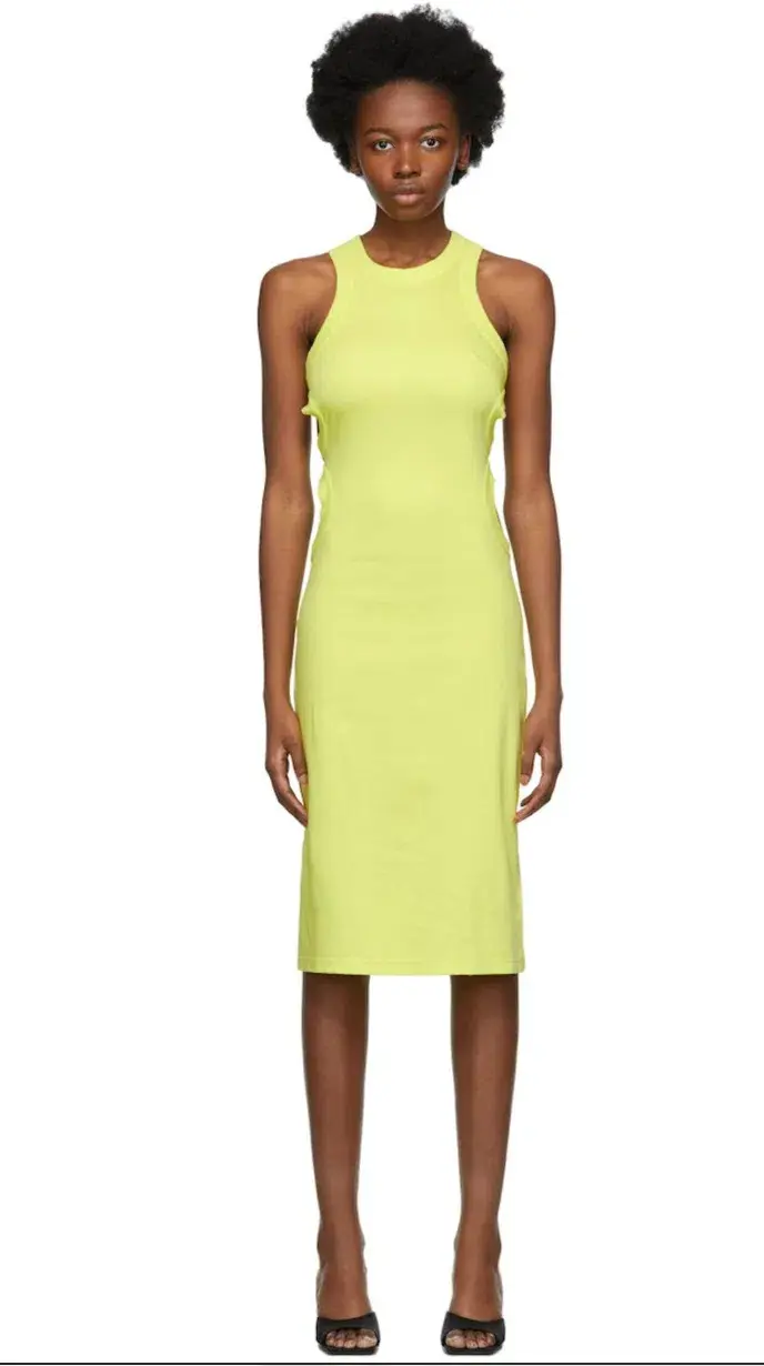 Jersey Tank Dress Neon Green - Image 1
