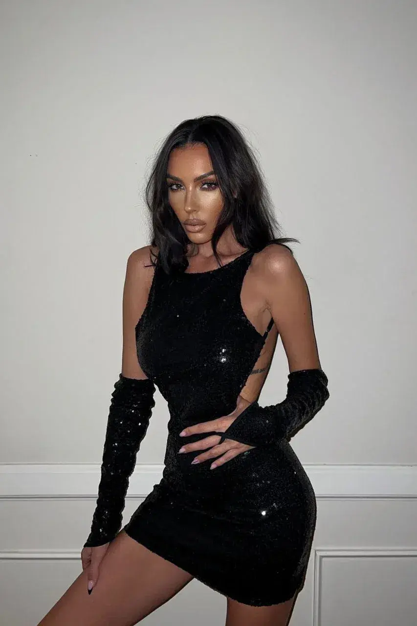 Julz Mini Dress Black - Image 2