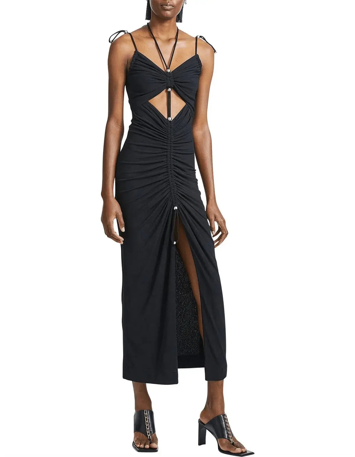 Dion Lee Gathered Butterfly Dress Black - Image 5