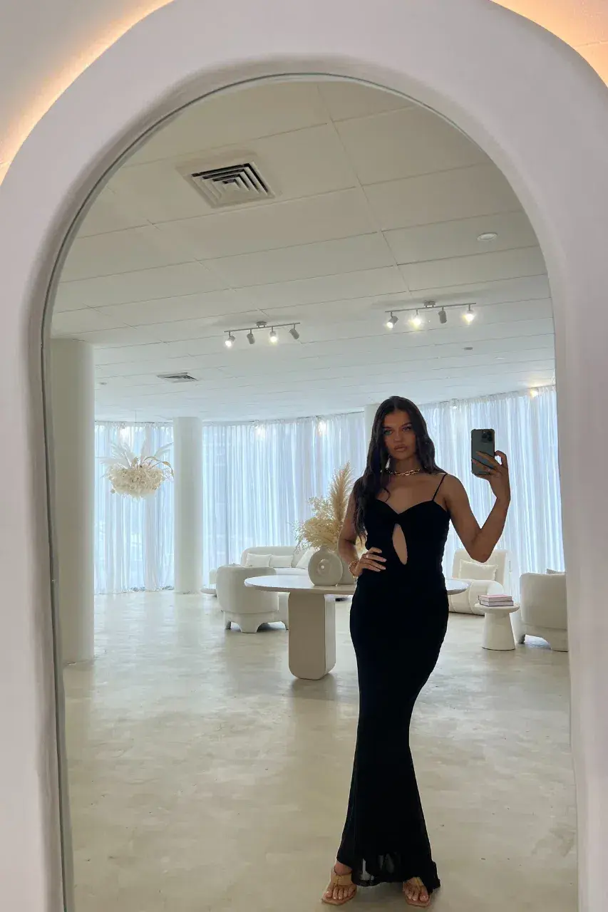 Marl Maxi Dress Black for rent on The Volte - main image