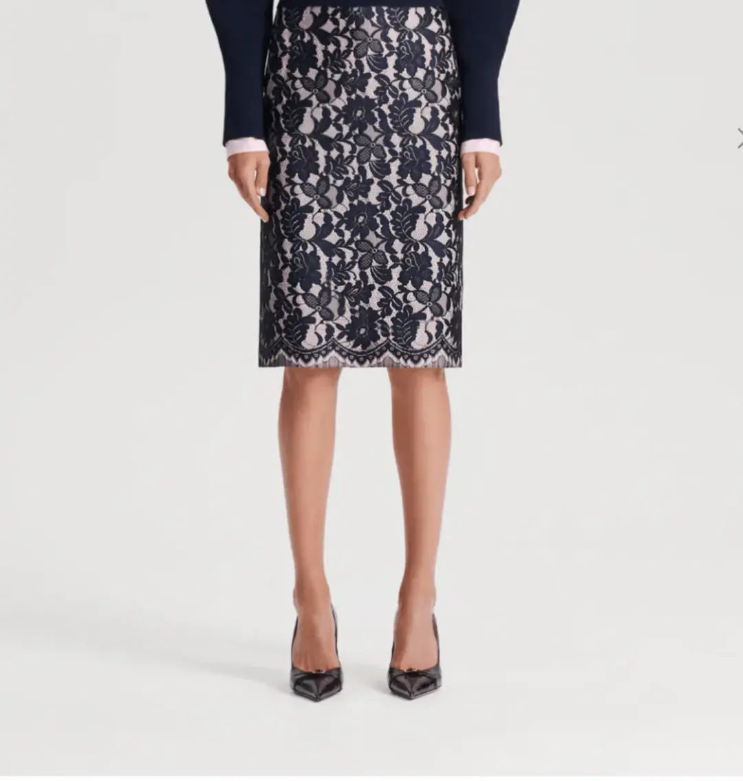 Navy Pink French Lace Set for rent on The Volte - main image