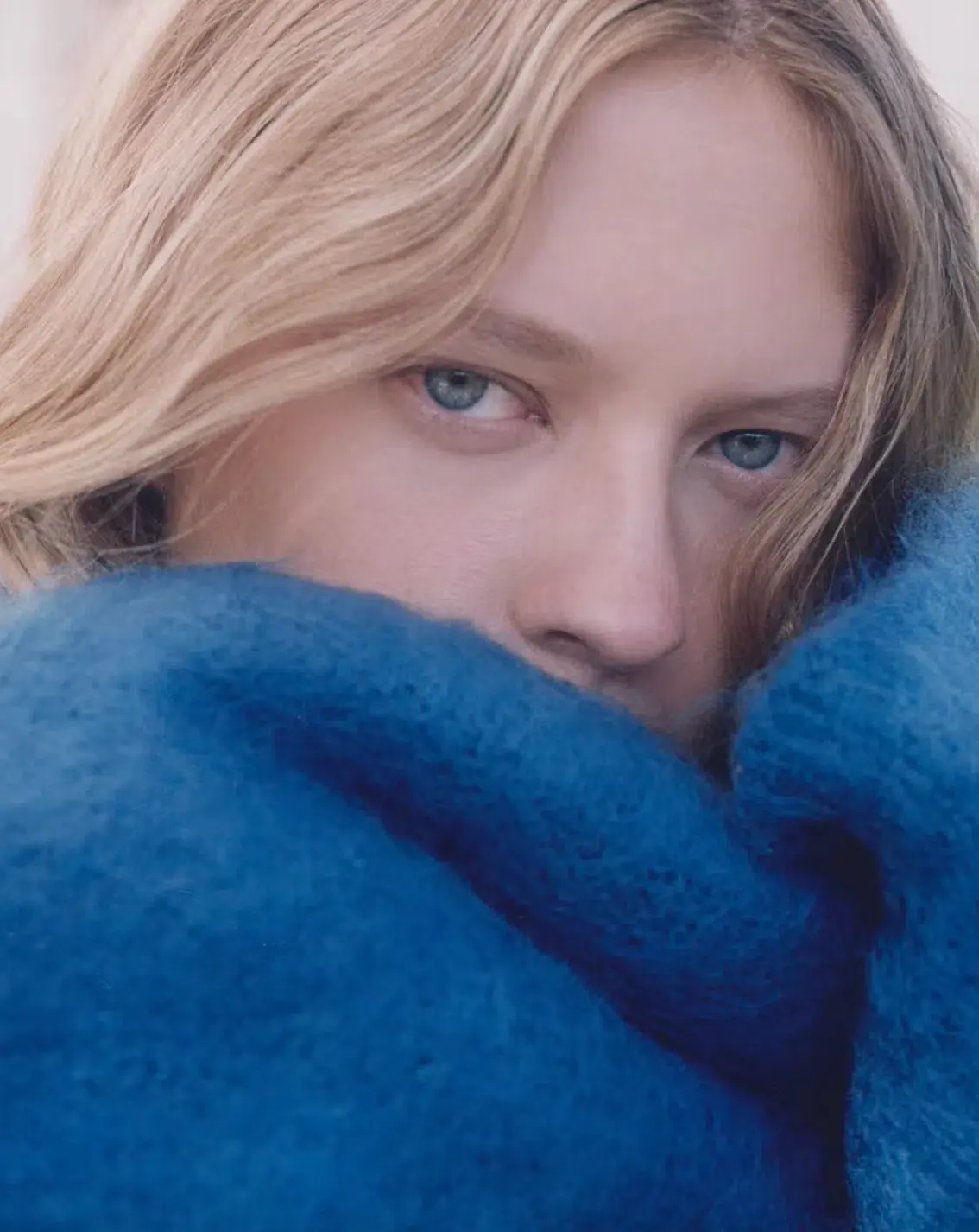 Brushed Mohair Cardigan Blue - Image 2