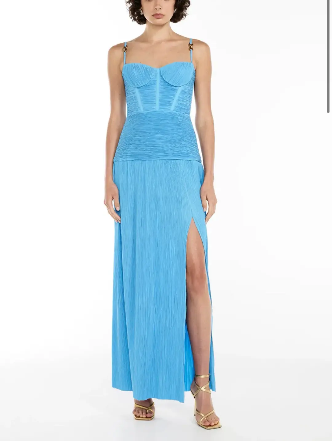 Manning Cartell Double Time Pleat Dress Blue Size 4  for rent on The Volte - main image