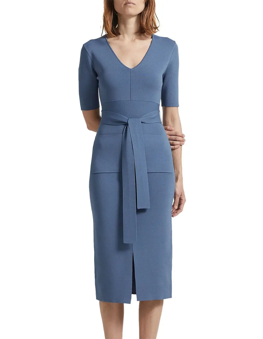 Amara milano pencil dress blue for rent on The Volte - main image