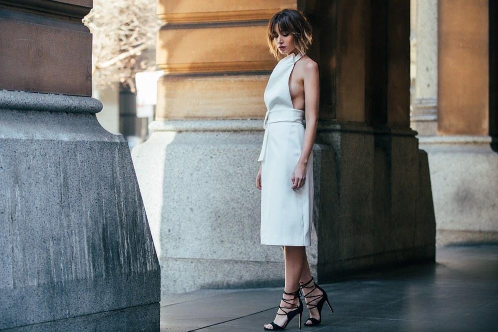 Acler Hardwood Dress Ivory White Size 10 for rent on The Volte - main image