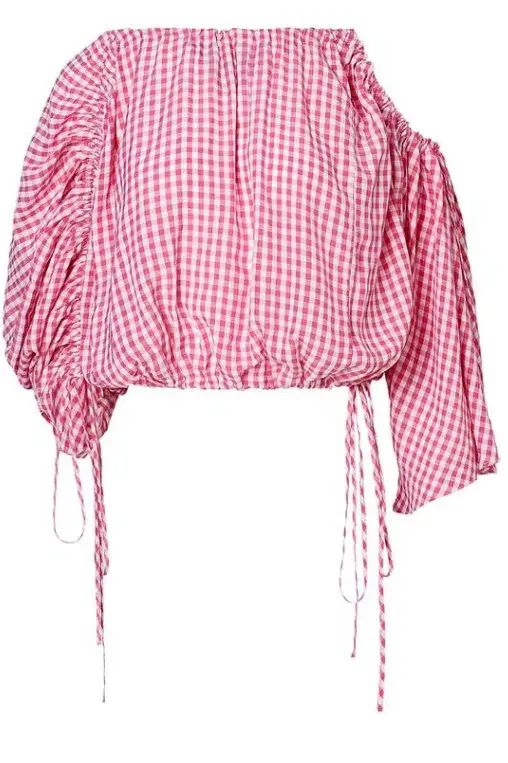 Raspberry Gingham Drawcord Set for rent on The Volte - main image
