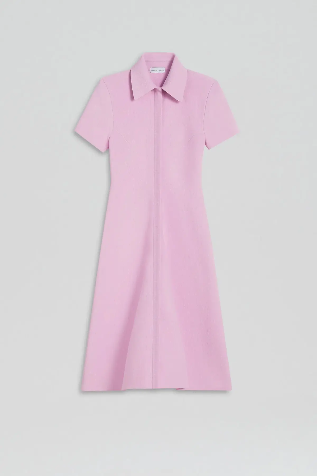 Crepe Knit Zip Dress Light Pink - Image 3
