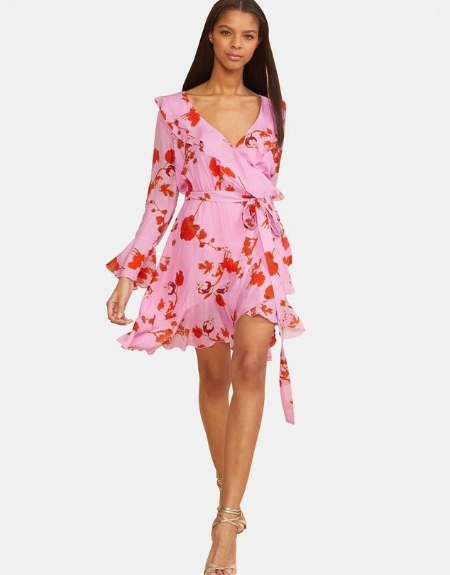Cynthia Rowley Malibu Ruffle Dress Pink Size XS - Image 1