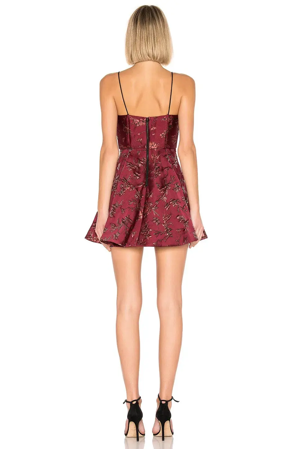 Alice + Olivia Anette Mini Party Dress Bordeaux Size 6 - Image 2