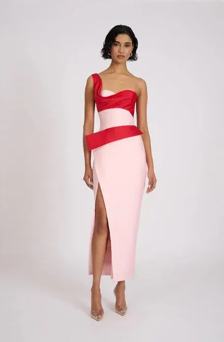 Eliya The Label Cartia Midi Dress Pink/Red Size 8 - Image 3