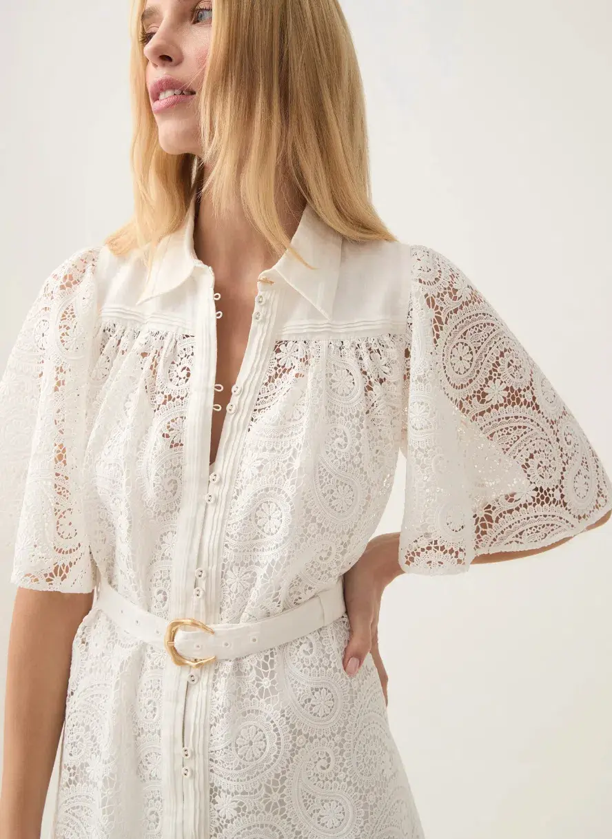 AJE Laicey Paisley midi dress in white Size 14 - Image 5