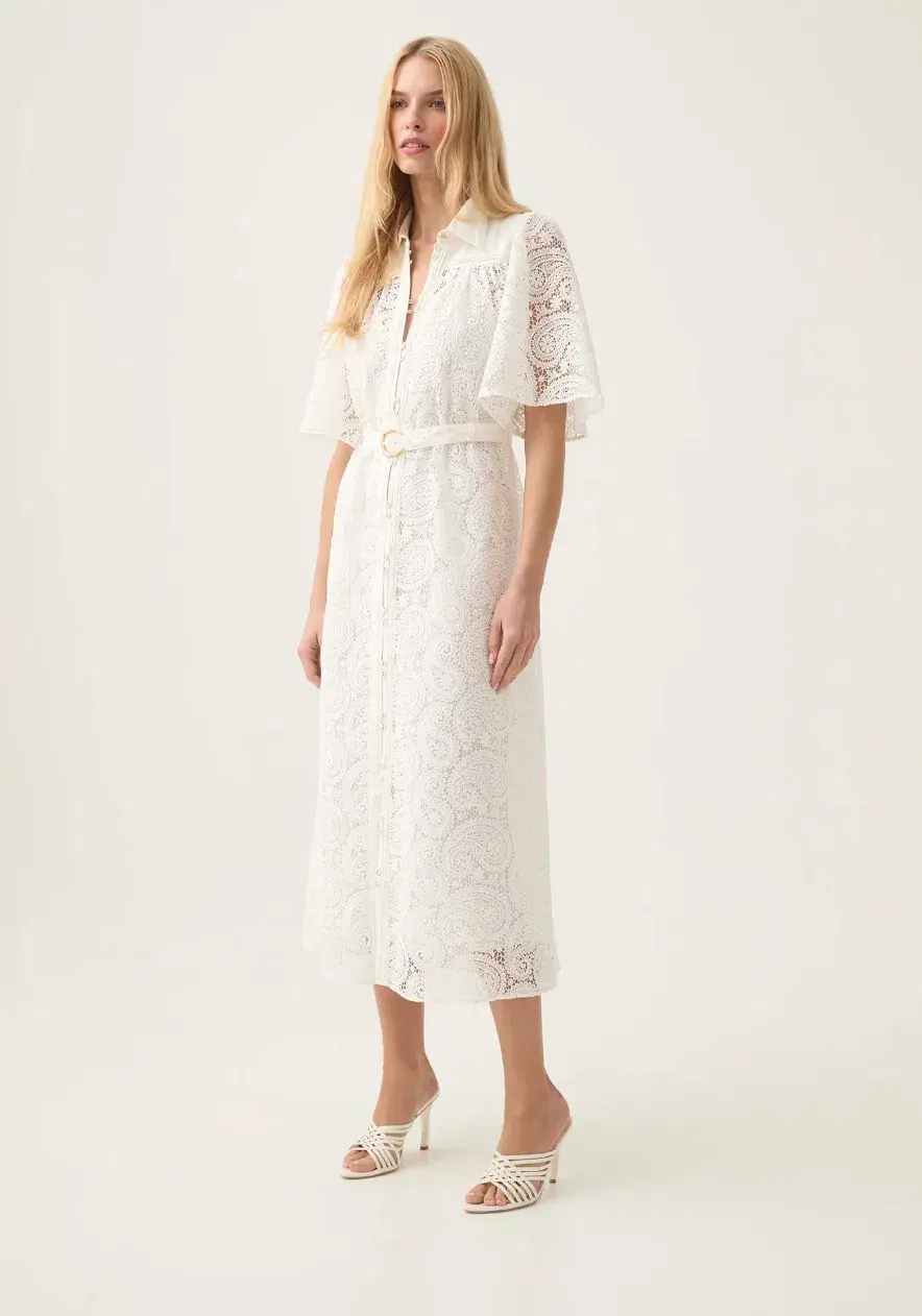 AJE Laicey Paisley midi dress in white Size 14 - Image 2