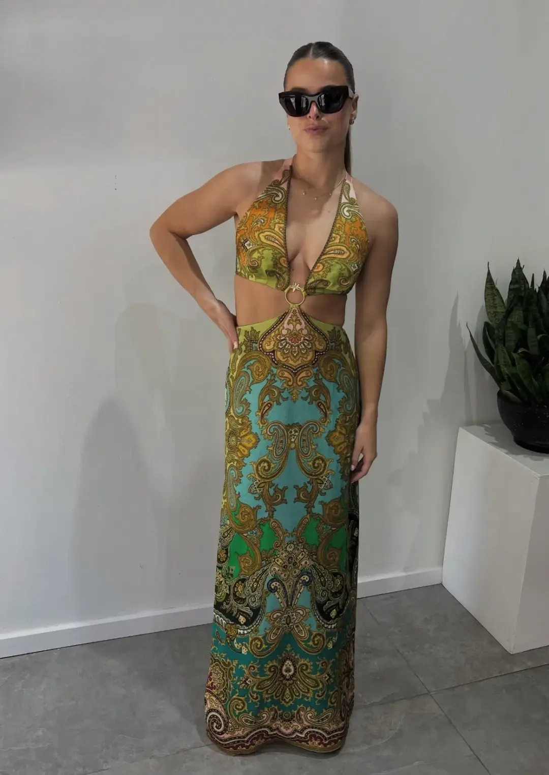 Alemais Clemenza Cut Out Midi Dress size 10  for rent on The Volte - main image