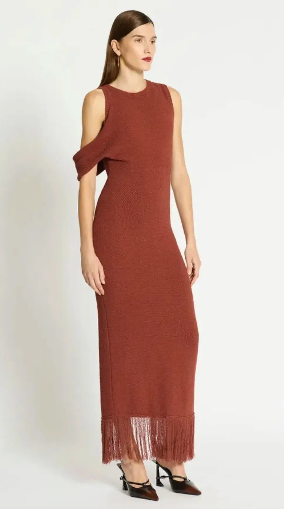 Sass & Bide Vega Fringe Trim Knit Dress Size M for rent on The Volte - main image