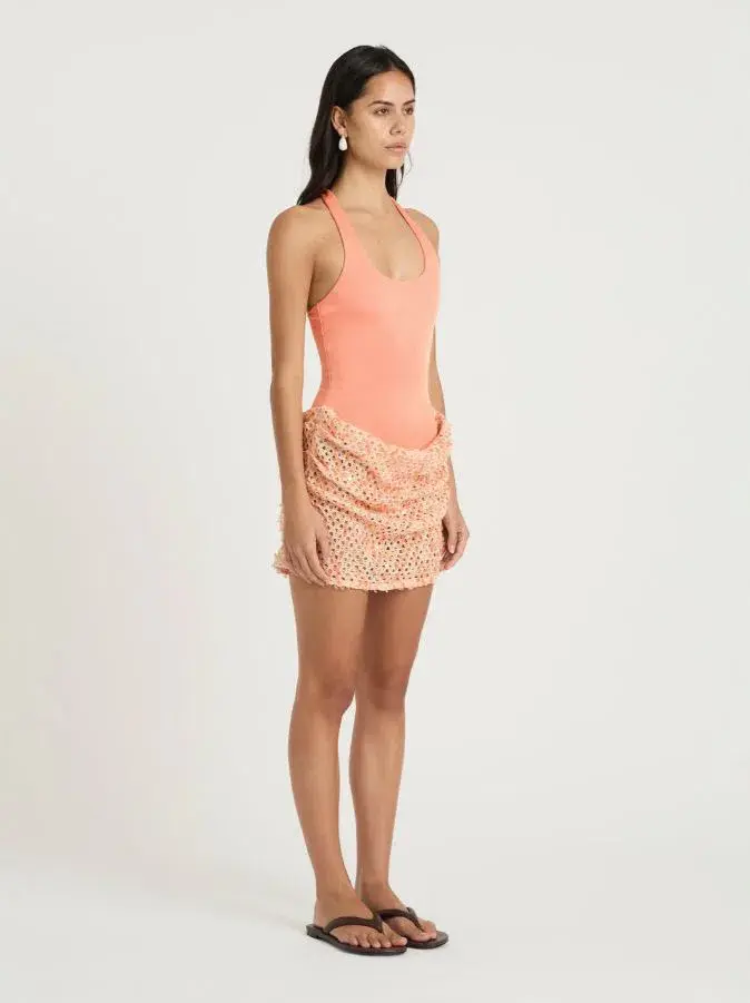 Benni Ariel Mini Dress In Aperol Size 8 - Image 3