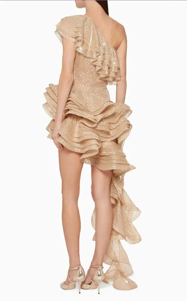 Bronx and Banco Harmonia Snake-Print Ruffled Gown size 10 for rent on The Volte - main image