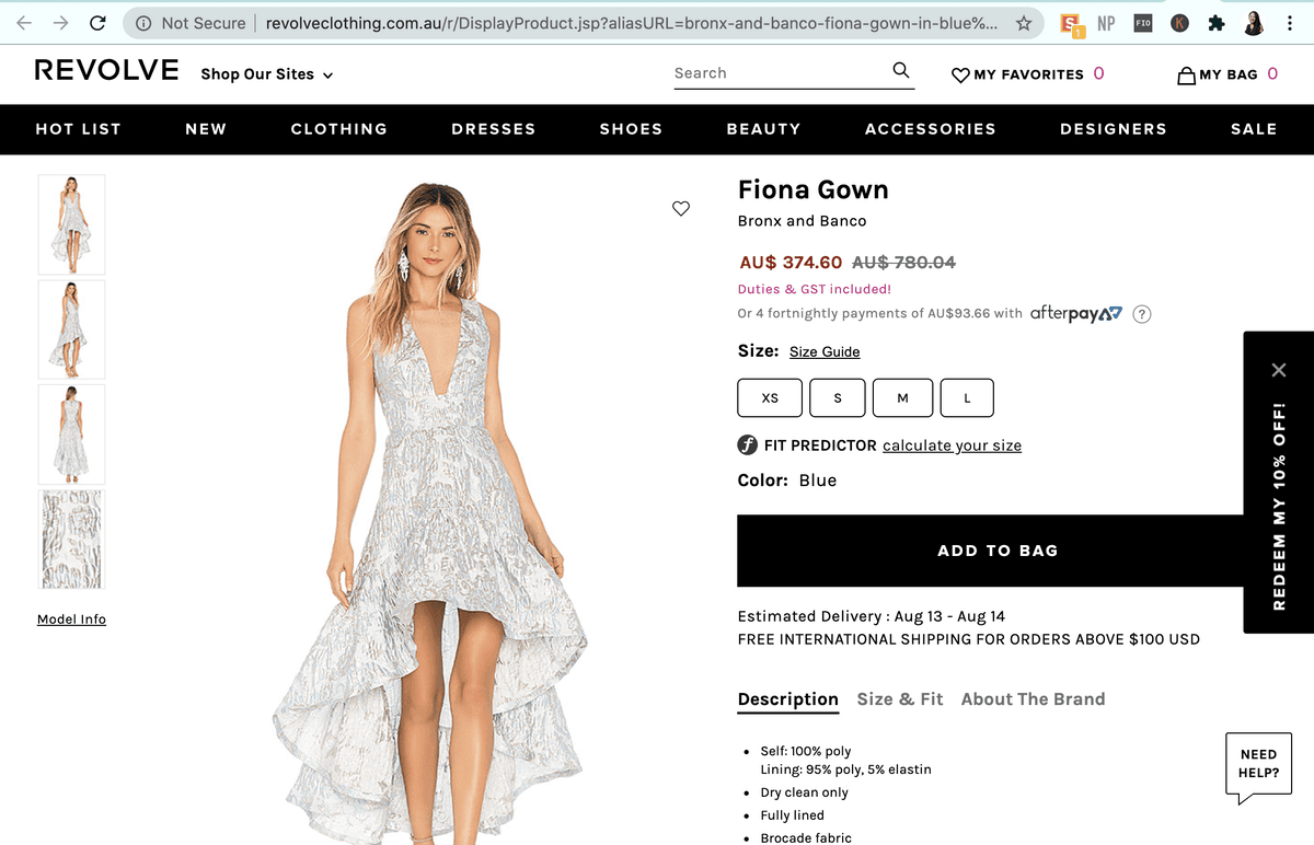 Bronx & Banco Fiona High Low Jacquard Dress size 12 - Image 4
