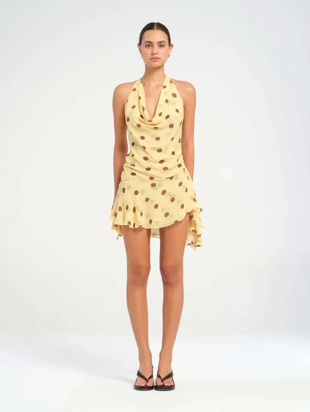 Benni Harlow Halter Mini / Yellow Polka / Size 6 for rent on The Volte - main image