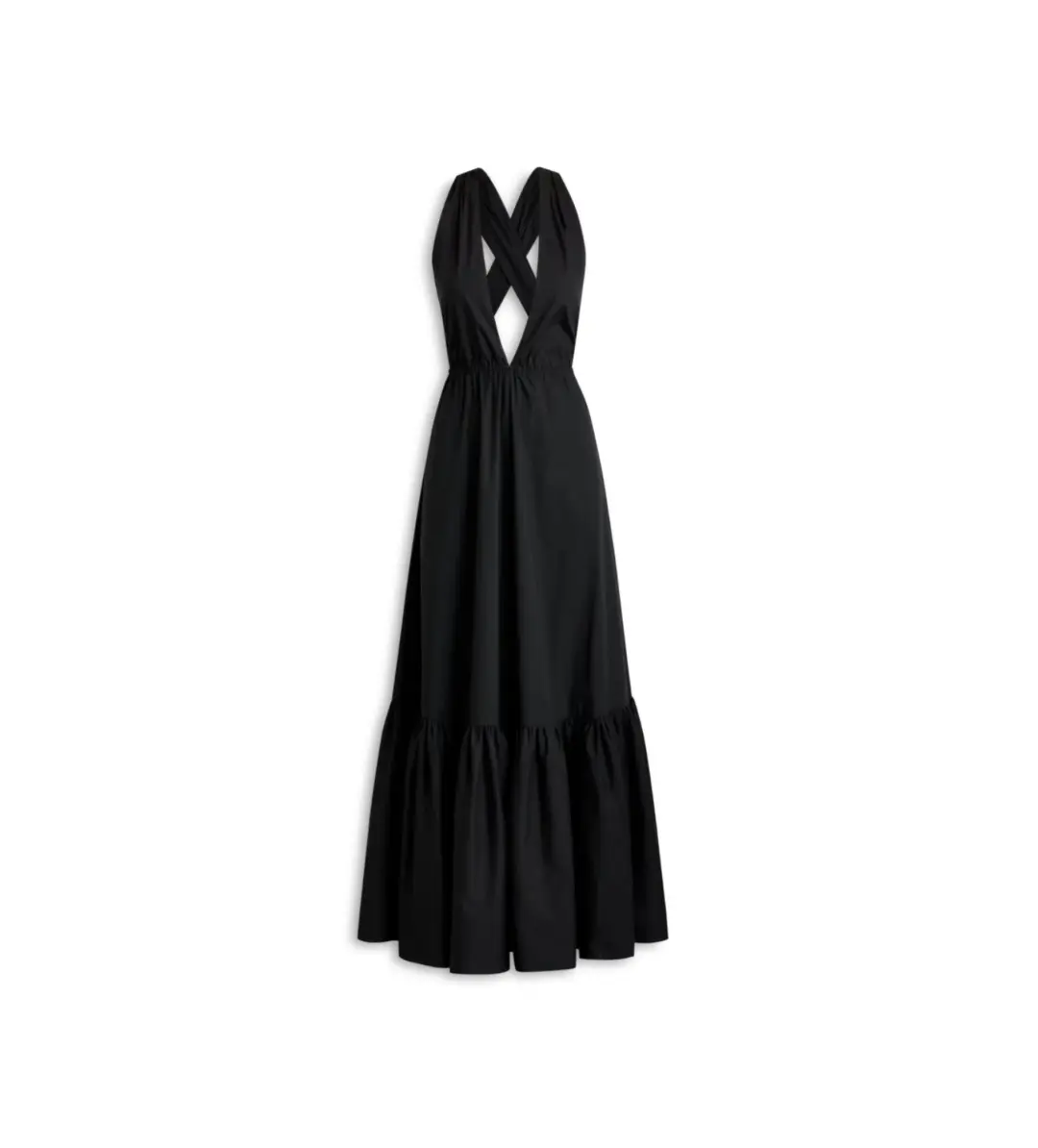 Scanlan Theodore Parachute Cotton Halter Maxi Dress Black Size 10 for rent on The Volte - main image