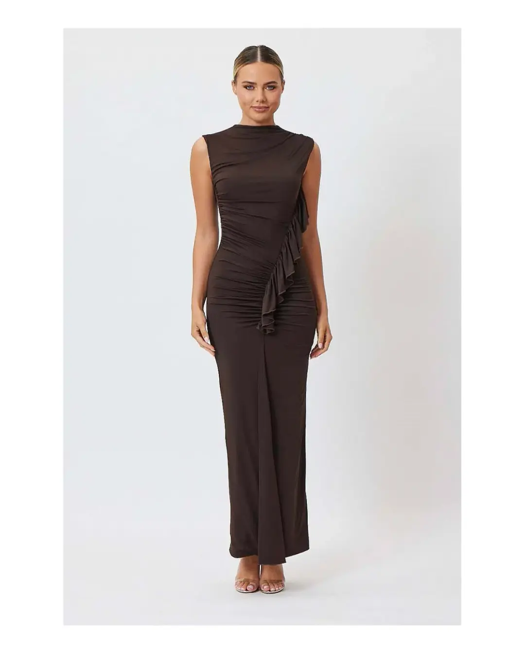 Bianca & Bridgett Amara Maxi Dress Brown size 14 for rent on The Volte - main image