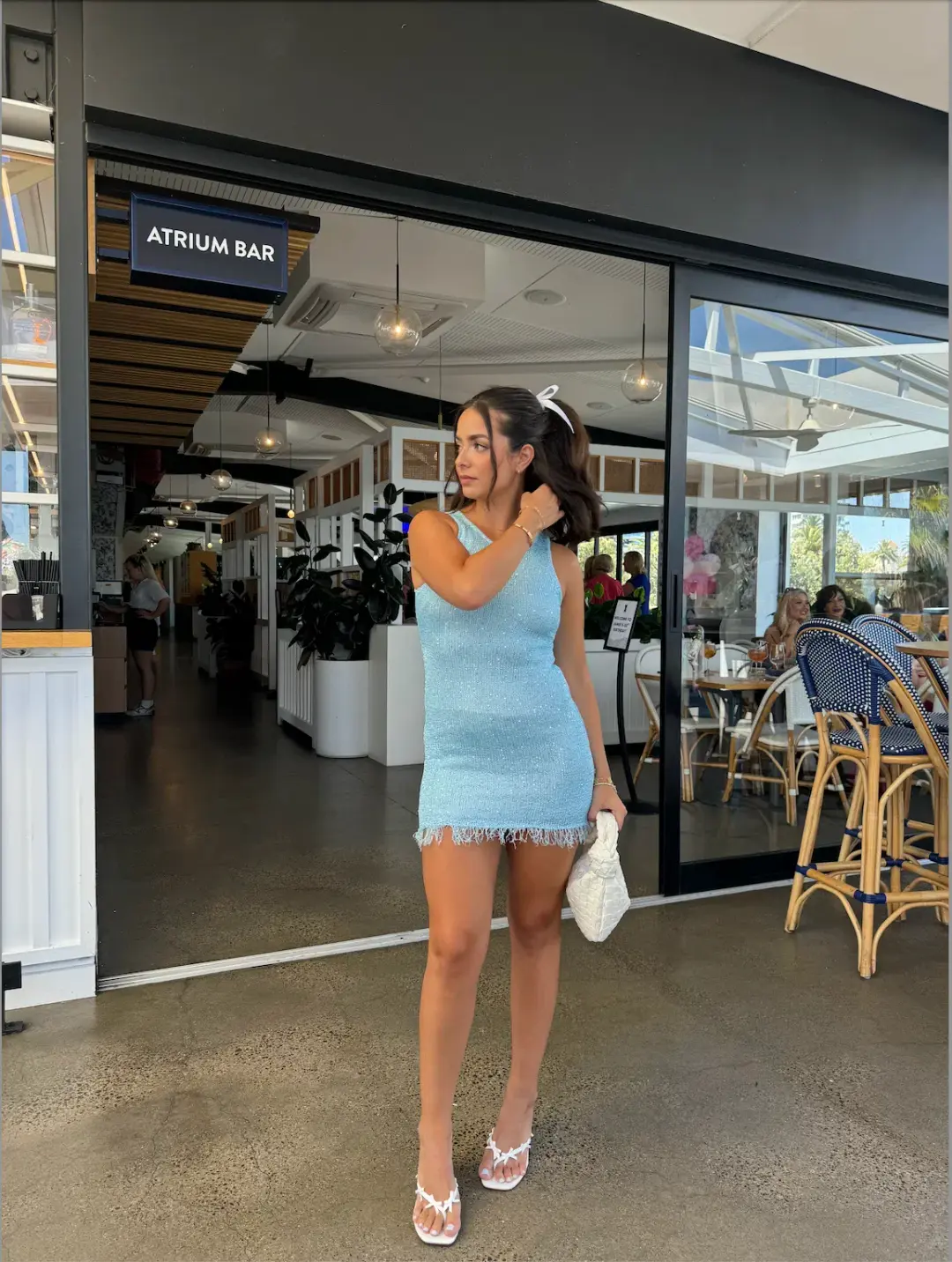 Asta Resort Natalia Mini Dress - Baia Blue Sequin XS for rent on The Volte - main image