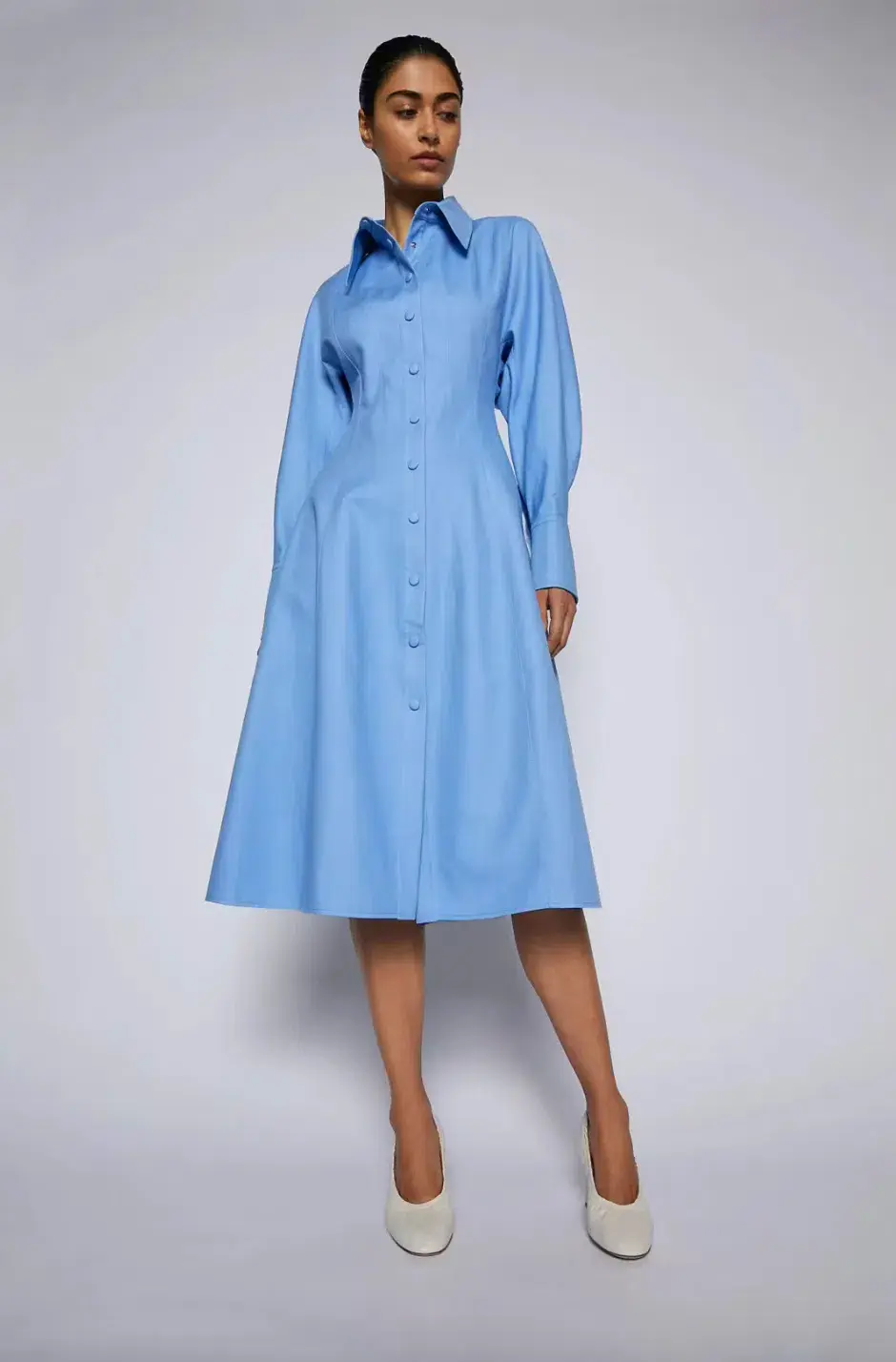 Blue Double Cotton Dress - Image 1