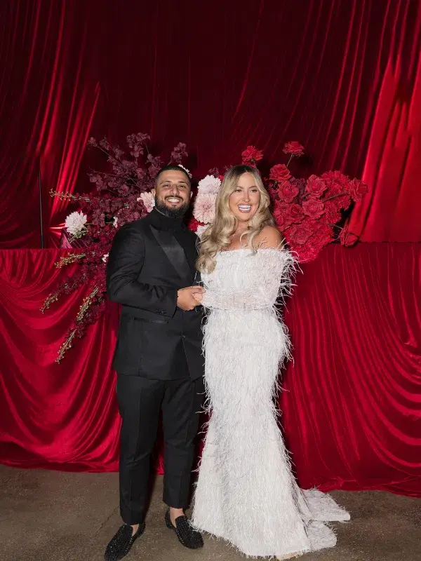 Feathered Corset Alin Le Kal wedding dress - Image 1